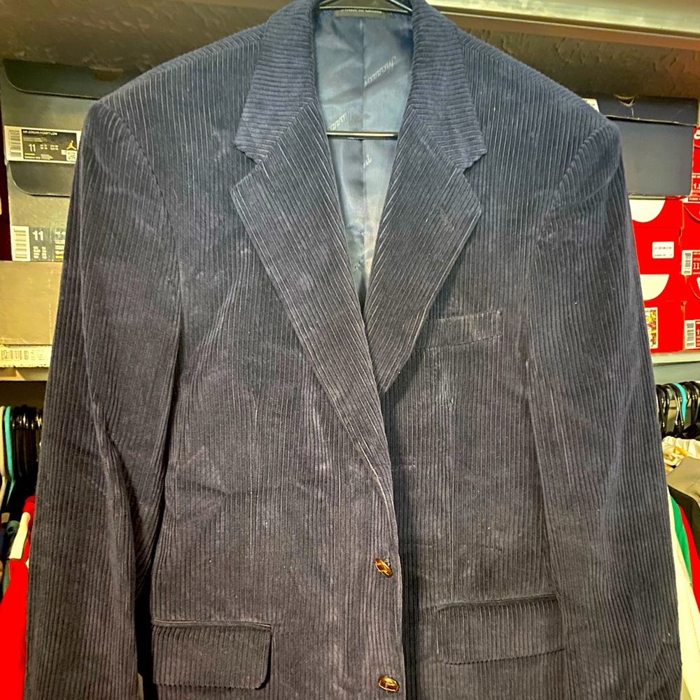 Mazzoni Blue Corduroy Sport Jacket Size 40R